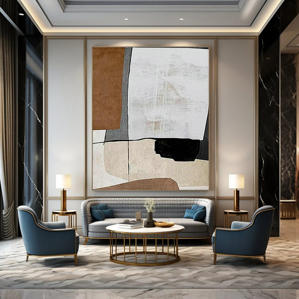 Geometric Color Block Abstract Art for Modern Office & Contemporary Gallery DLZ2220