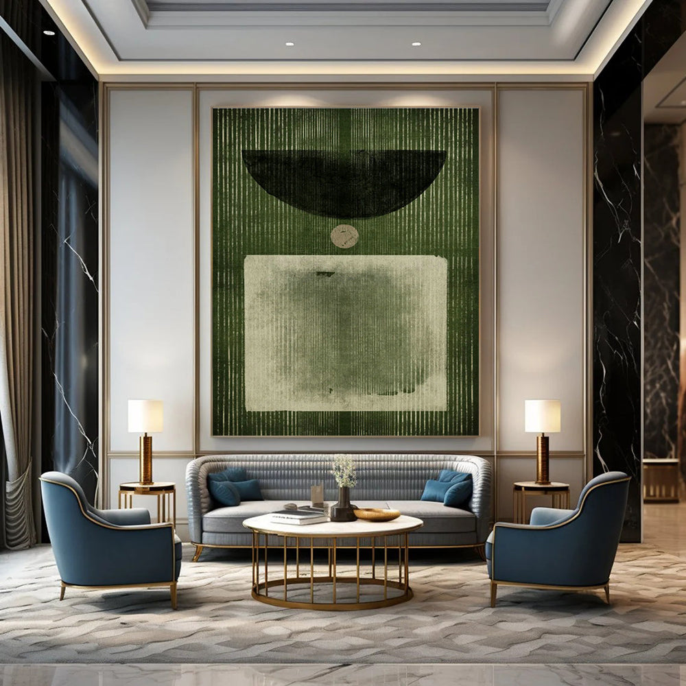Geometric Green Art for Modern Gallery Wall & Creative Studio DLZ1385
