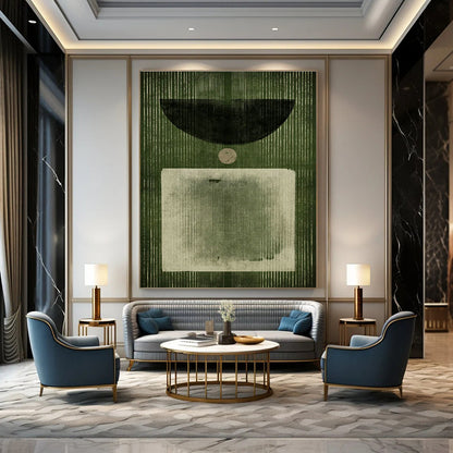 Geometric Green Art for Modern Gallery Wall & Creative Studio DLZ1385