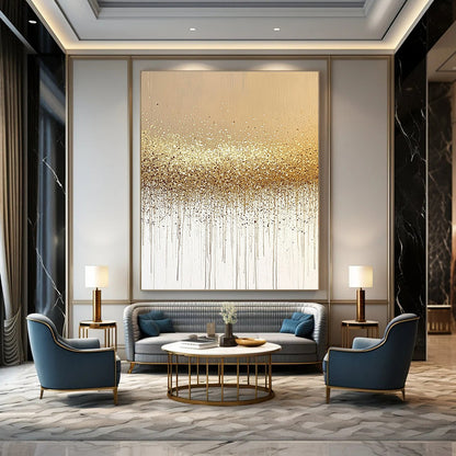 Golden Glitter Drip for Luxury Hotel Ballroom & Glamorous Home Dining Room STSC994