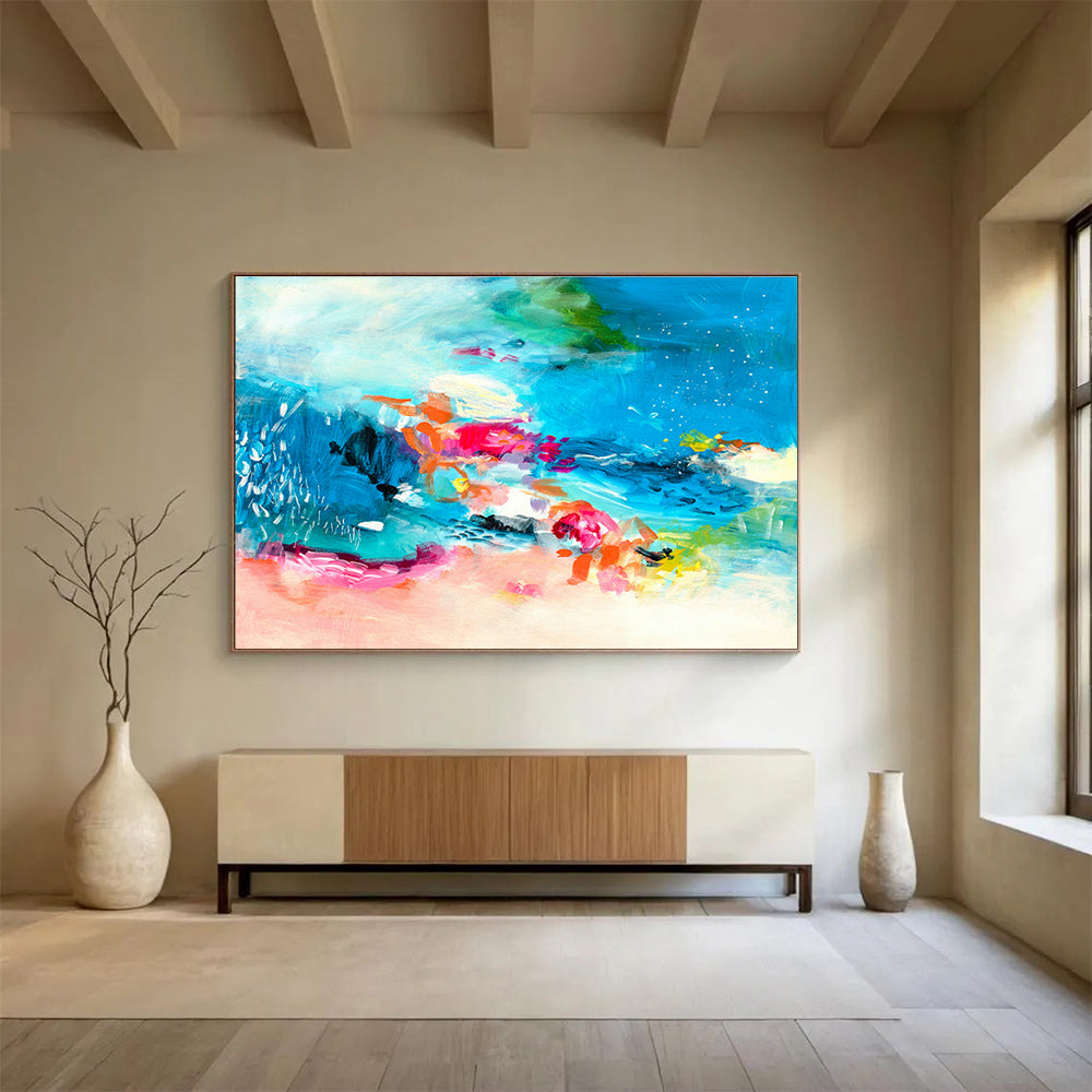 Blue - Tone Colorful Abstract Art for Inviting Dining Areas DLZ2415