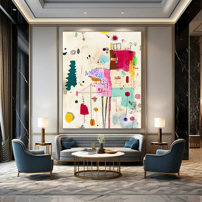 Colorful Abstract Collage Art for Creative Coworking Space & Bohemian - Style Gallery STSC934