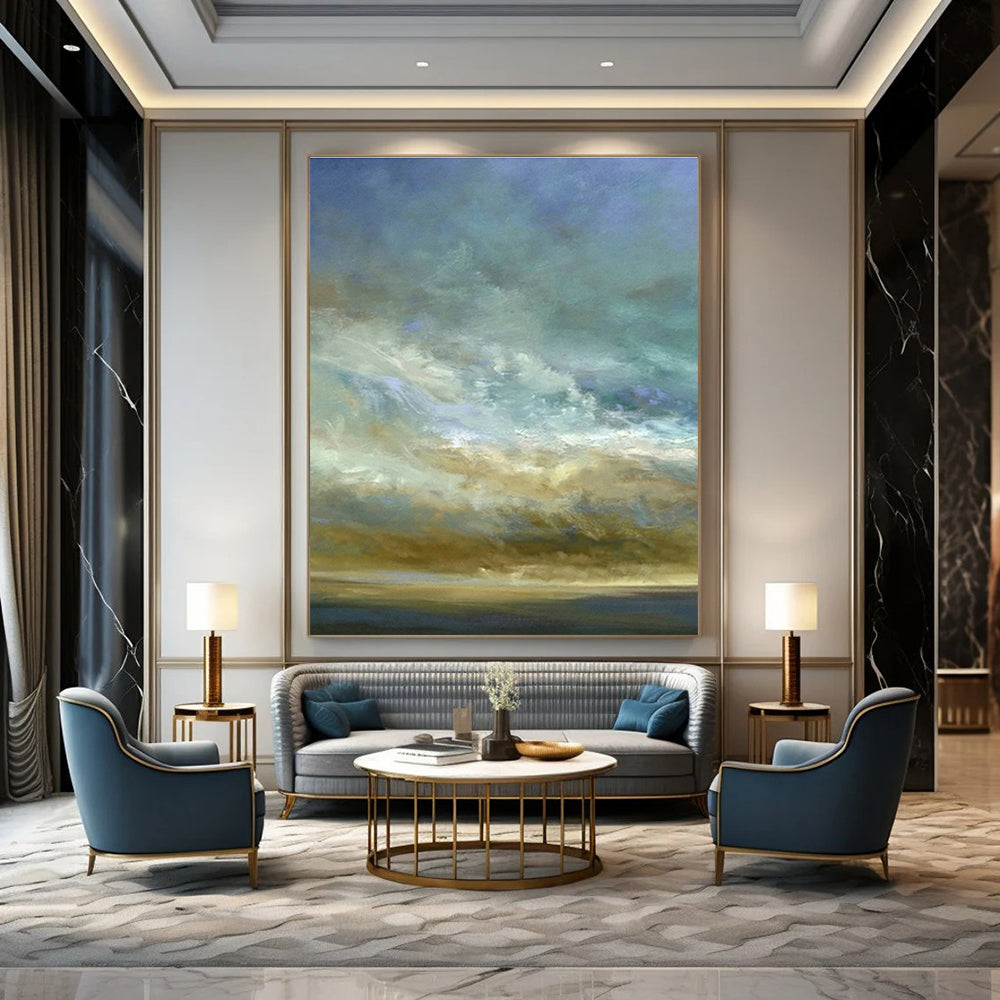 Gradient Sky & Sea Art for Coastal Bedroom & Beachfront Café DLZ0960