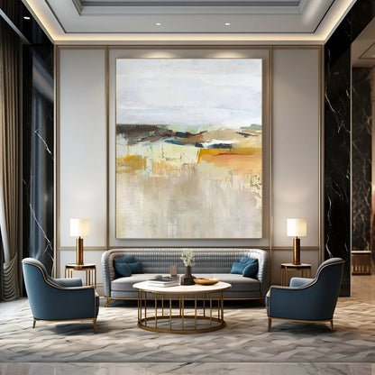Light - Colored Abstract Landscape for Minimalist Living Room & Art - Loving Office DLZ1823