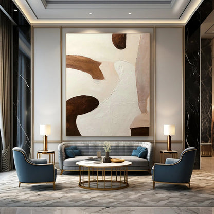 Brown - White Abstract Art for Bohemian Bedroom & Art Gallery Corner DLZ1171