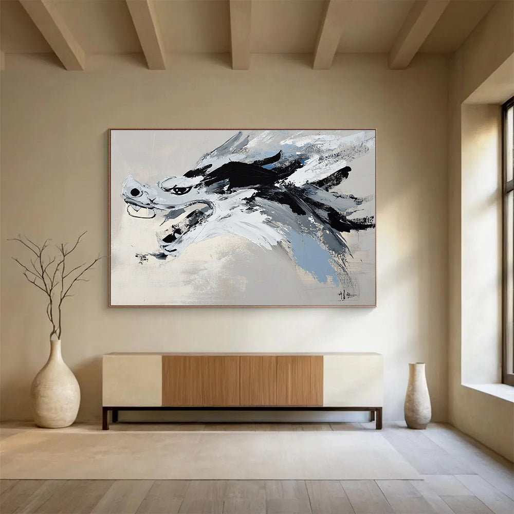 Dragon Head Abstract Art for Asian - Inspired Restaurant & Man Cave SC228