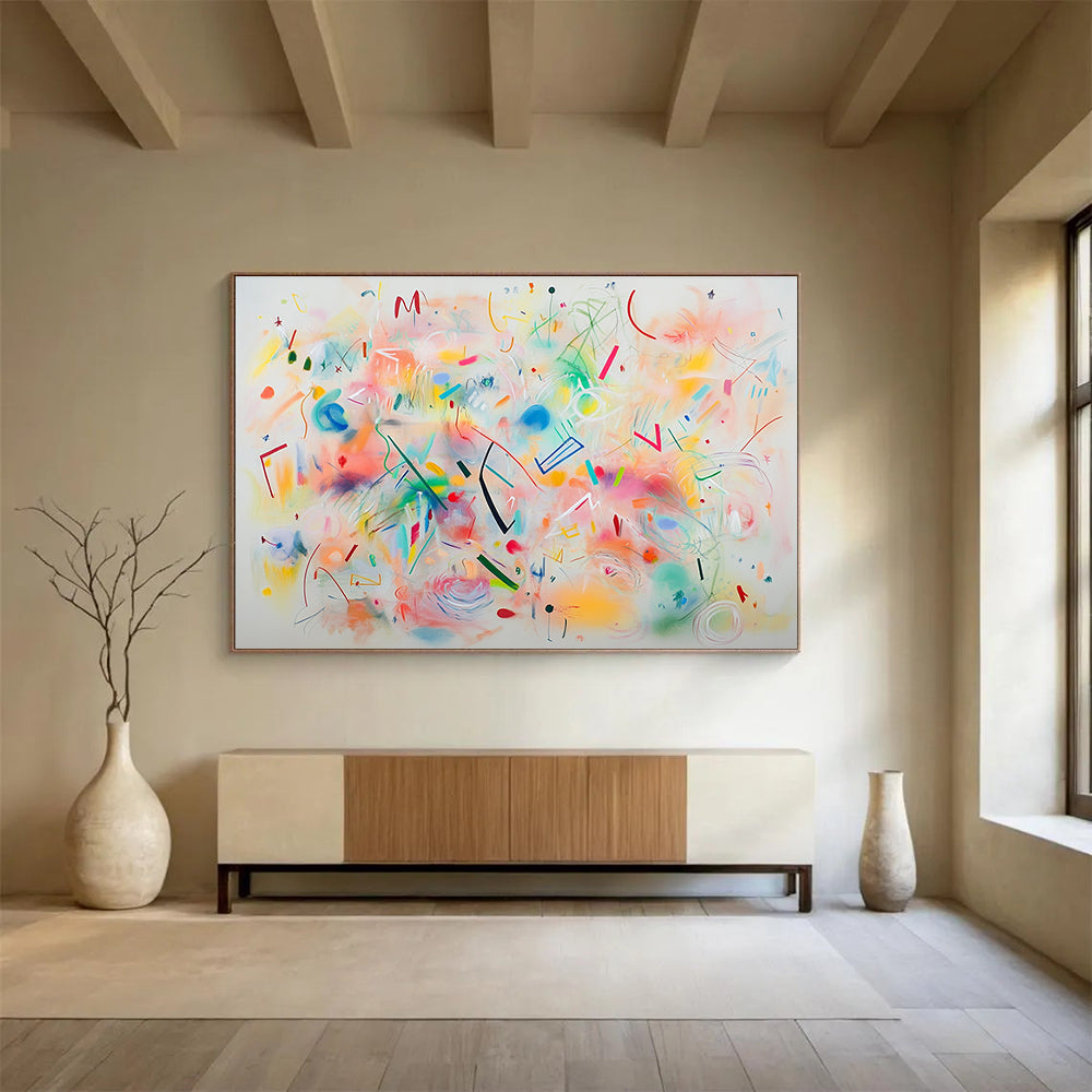 Whimsical Abstract Forms Art for Creative Playroom & Bohemian - Style Café SC476