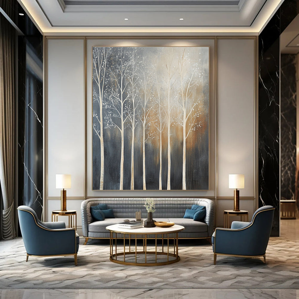 White Trees with Details for Rustic Home Office & Cozy Reading Nook STSC354