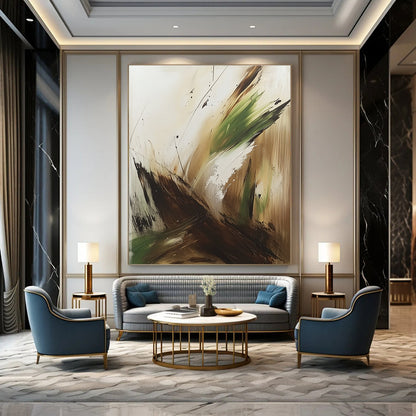 Abstract Green and Brown Strokes for Rustic Home & Nature - Inspired Studio STSC752