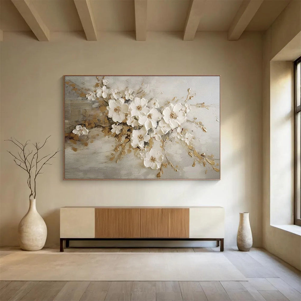 3D Floral Oil Painting for Elegant Bedroom Decor DLZ2634