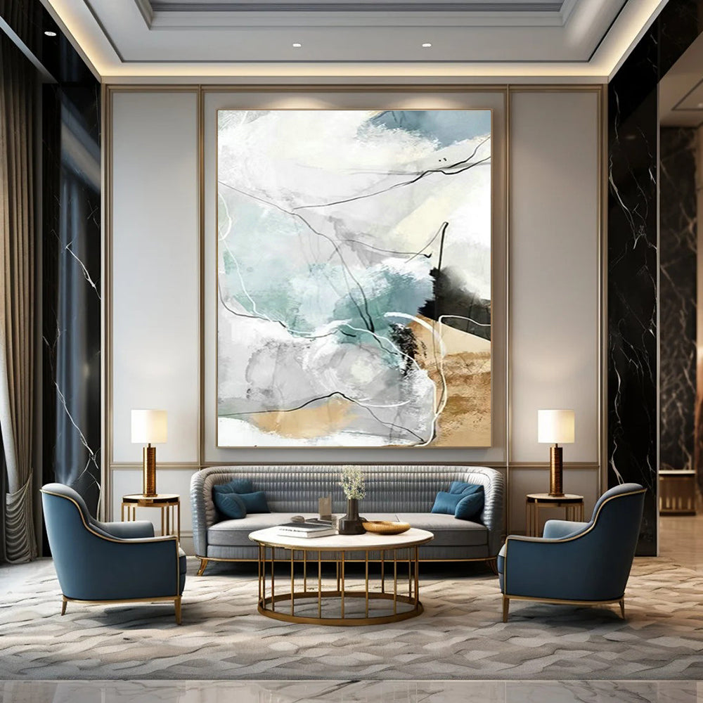 Pastel Line Abstract Art for Scandinavian Nursery & Light - Filled Café DLZ1344