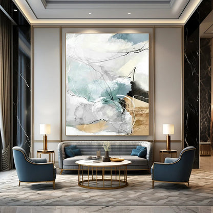 Pastel Line Abstract Art for Scandinavian Nursery & Light - Filled Café DLZ1344