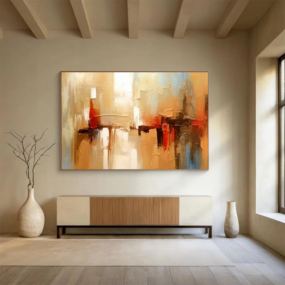 Warm - Toned Urban Abstract Art for Industrial Loft Home Offices DLZ2662