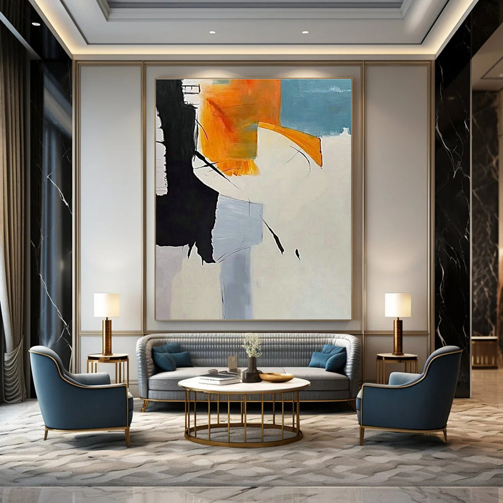Color Block Abstract Art for Living Room & Office DLZ0319