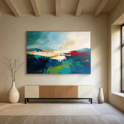 Abstract Mountain River Art for Adventure - Themed Hotel & Bold Art Collector’s Home SC087