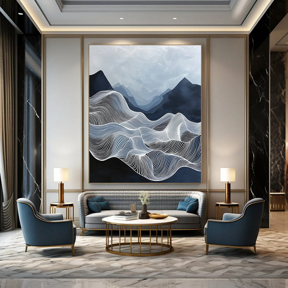 Line - Drawn Mountain Landscape for Outdoor Enthusiast’s Home & Nature - Themed Gallery STSC1147