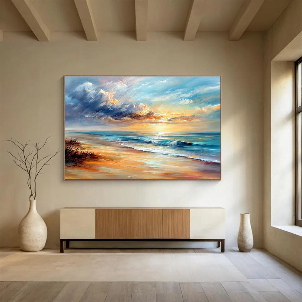 Breathtaking Beach Sunset Art for Coastal Living Room & Vacation Rental SC415
