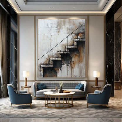 Abstract Staircase for Industrial - Style Home & Art - Inspired Studio STSC194