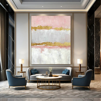 Pink - Gold Abstract Art for Bedroom & Entryway DLZ0318