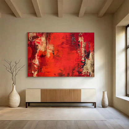 Red - Brown Abstract Art for Rustic - Chic Wine Bar Interiors DLZ2680