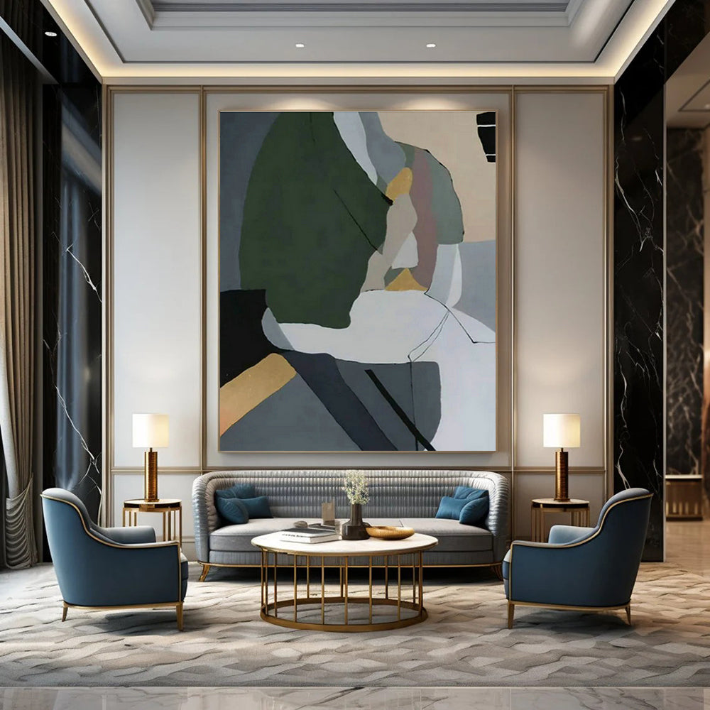 Geometric Color - Block Abstract Art for Living Room & Office DLZ0540