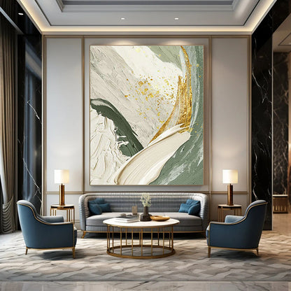 Gold - Speckled Abstract Art for Luxury Boutique & Glamorous Dining Room DLZ2195
