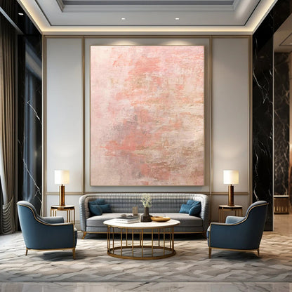 Pink - Gray Abstract Art for Feminine - Themed Bridal Suite Bedrooms DLZ0015