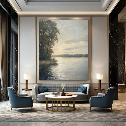 Realistic Landscape Oil Art for Classic Home Dining Room Accents DLZ0237
