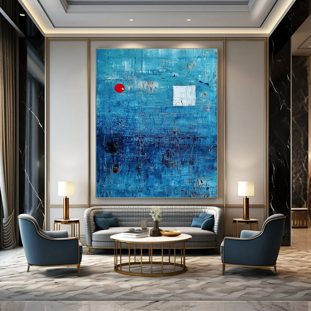 Minimalist Blue Abstract Art for Office & Study STSC041