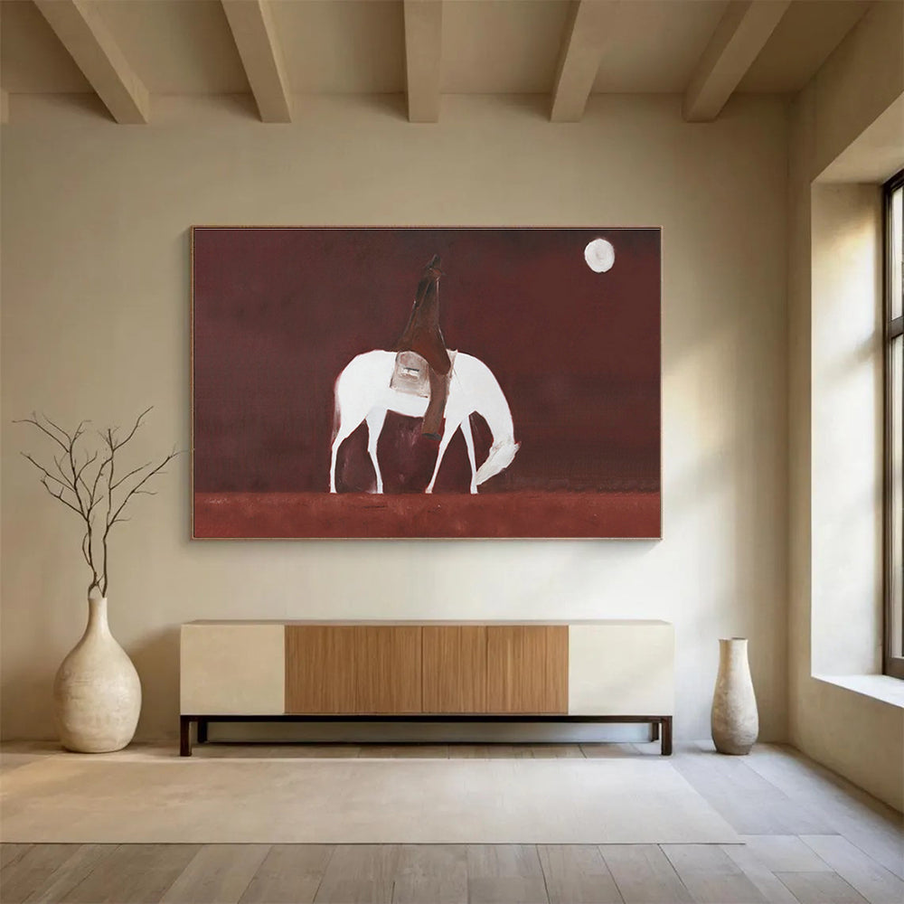 Moonlit Horseback Rider Art for Rustic Western - Themed Bars DLZ3116