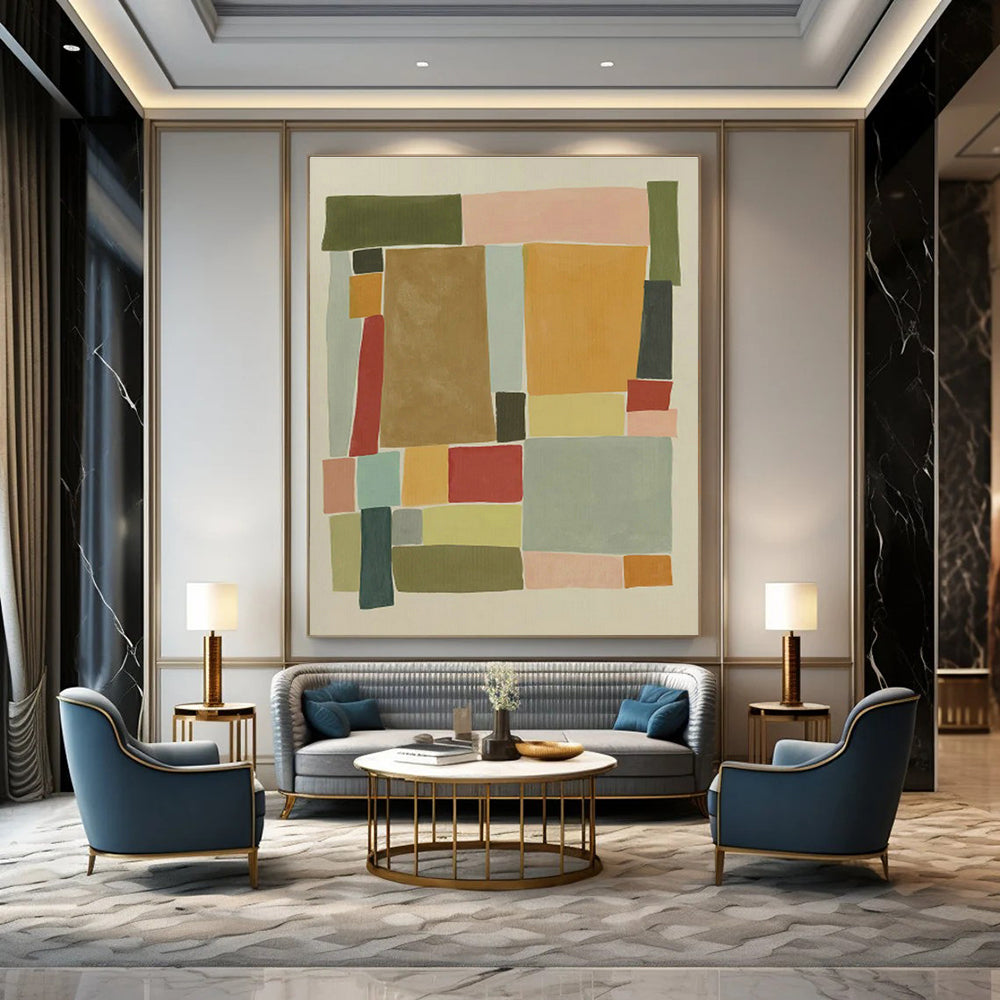 Color - Block Collage Art for Scandinavian Nursery & Bohemian Craft Room DLZ0971