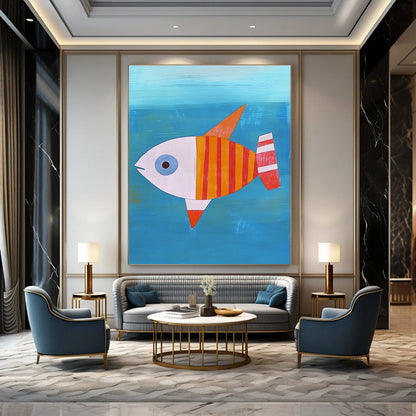 Colorful Striped Fish for Playful Children’s Bathroom & Coastal Home Nook STSC995