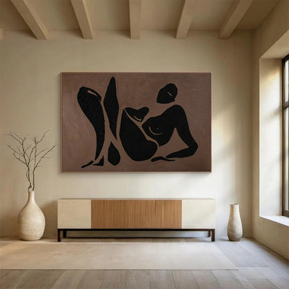 Black Figure Silhouette Art for Modern Art Studio Galleries DLZ3127