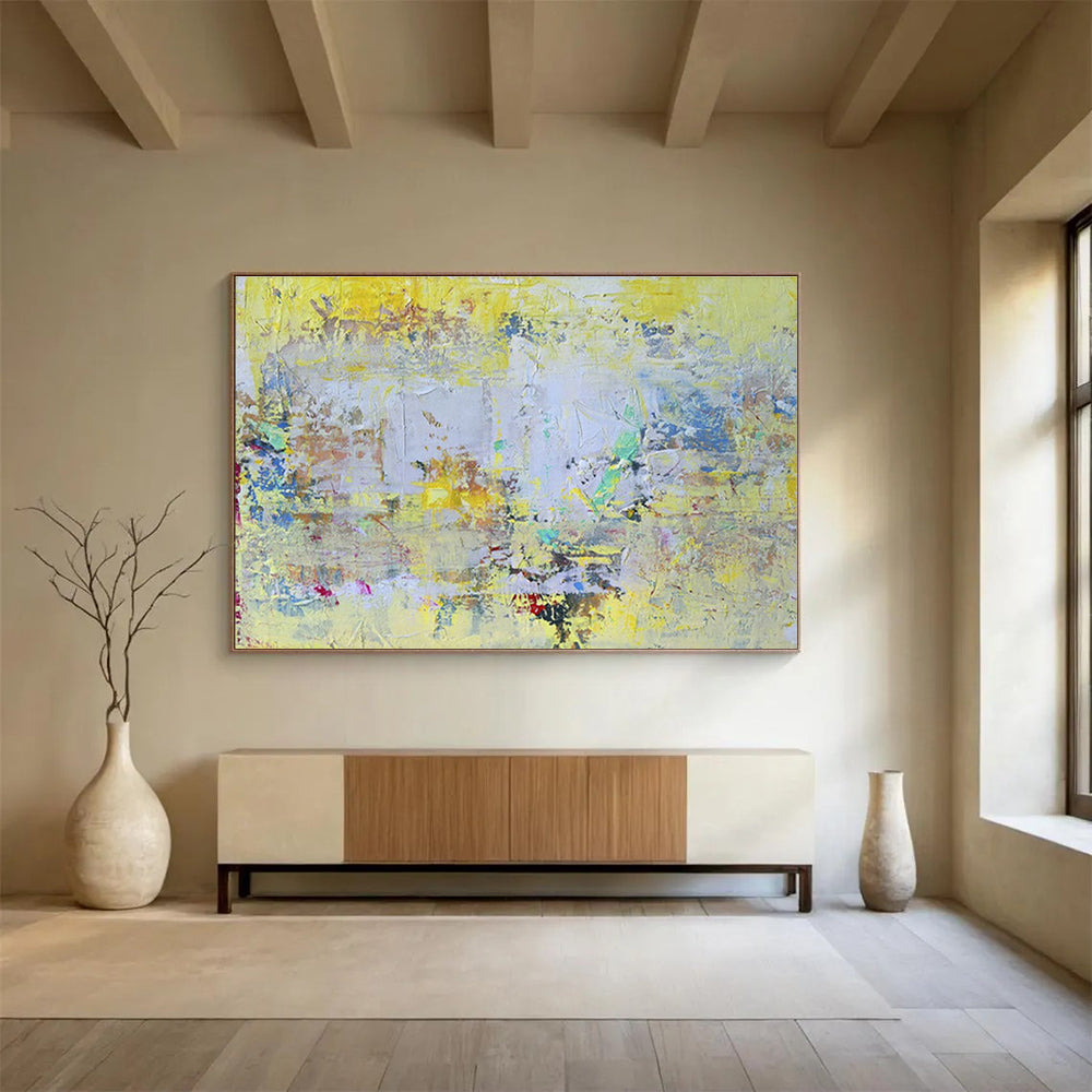 Yellow - Toned Colorful Abstract Art for Creative Coworking Space Lounges DLZ2578