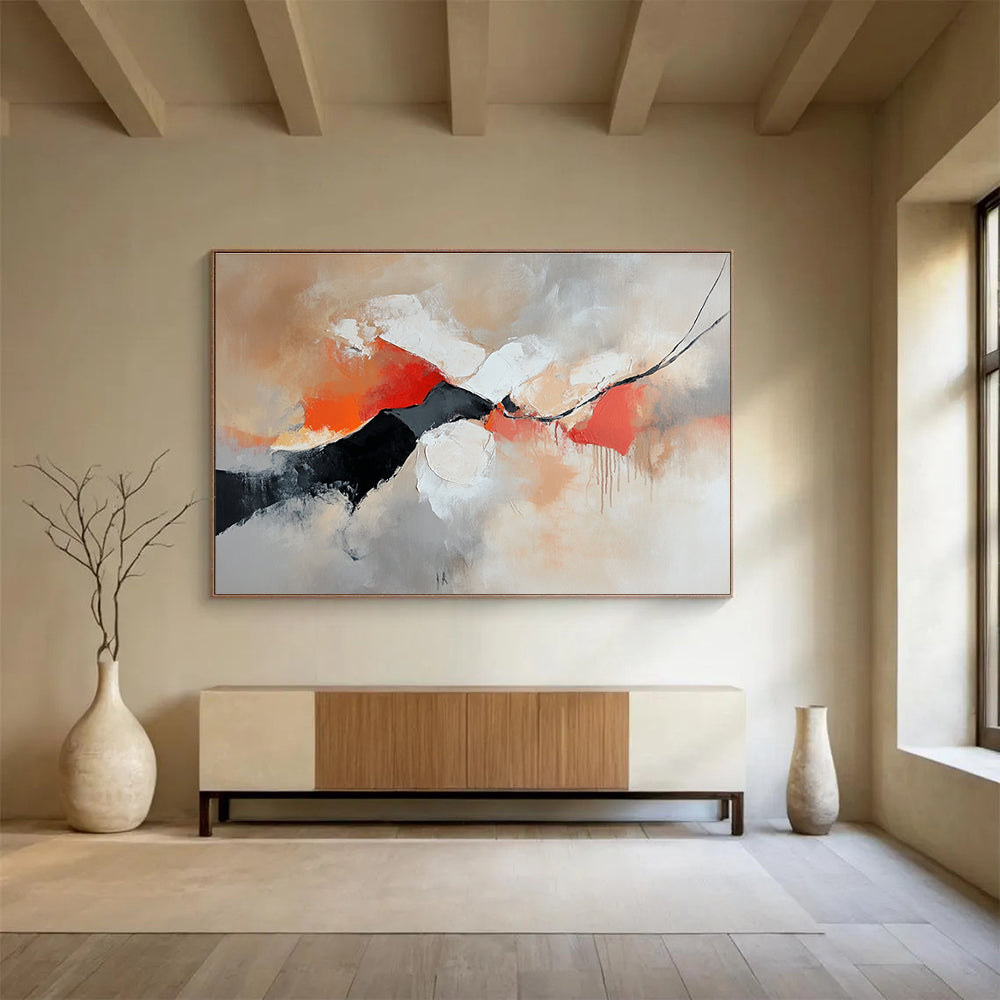 Earth - Toned Abstract Art for Rustic - Modern Home Office & Nature - Themed Restaurant SC265