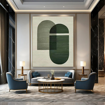 Green Geometric Art for Modern Home Office Breakout Zones DLZ0258