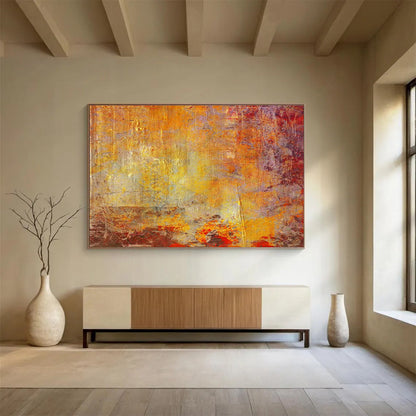 Orange - Purple Abstract Art for Modern Art Gallery Cafés DLZ2576