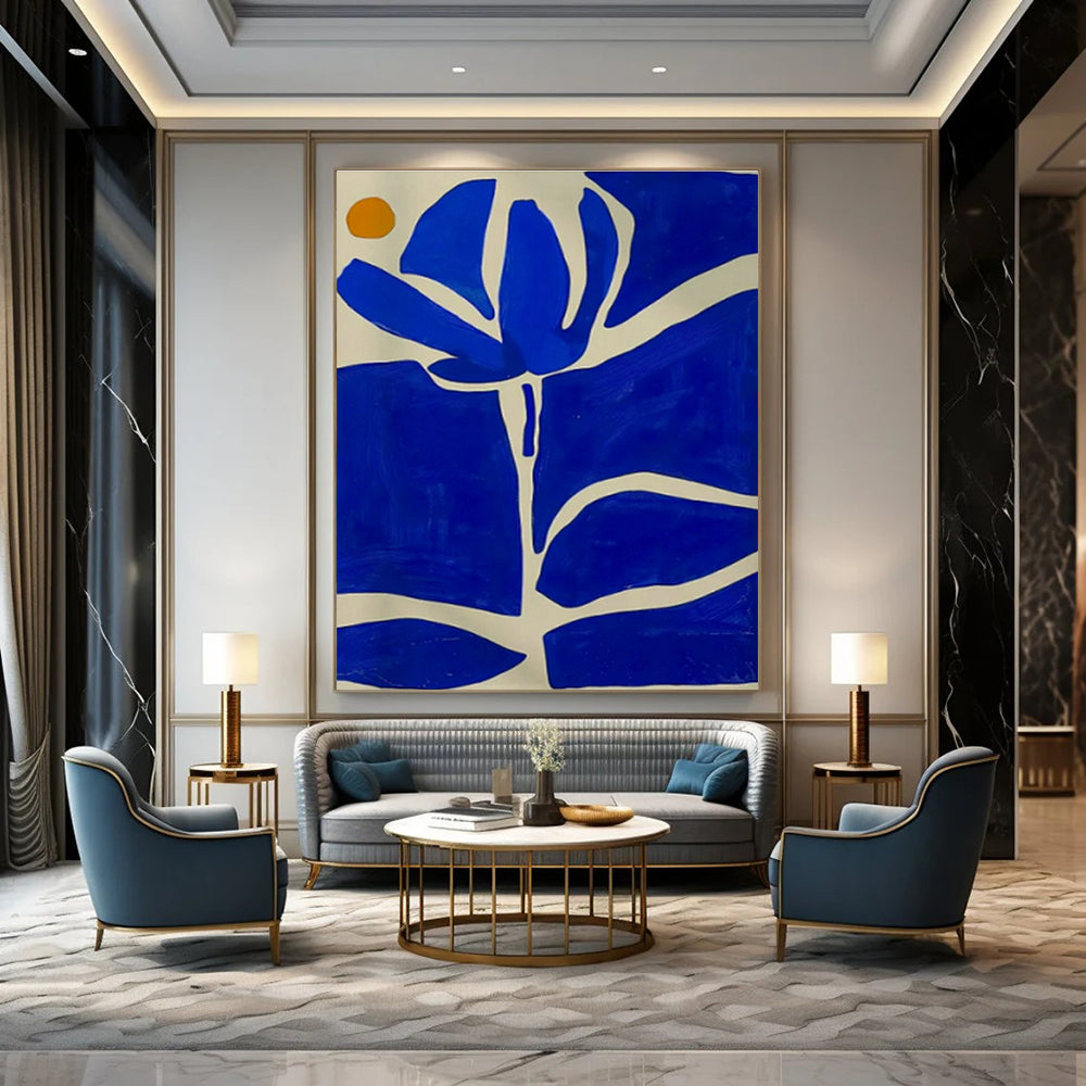 Blue Floral Art for Coastal Home & Botanical - Themed Art Show DLZ1846