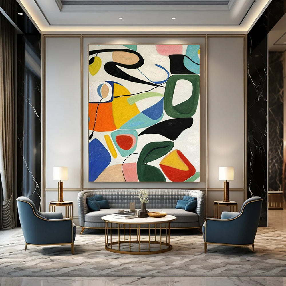 Colorful Abstract Shapes Art for Playful Kids’ Room & Creative Coworking Space DLZ1480