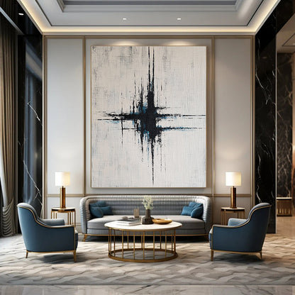 Black and Blue Abstract Cross for Luxury Spa & Modern Home Theater STSC439