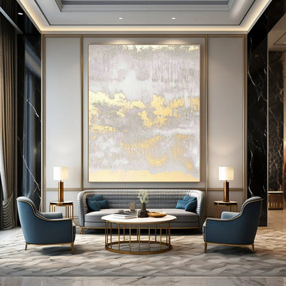 Gold - Gray Abstract for Sophisticated Hotel Lobby & Luxury Rooftop Bar DLZ0958