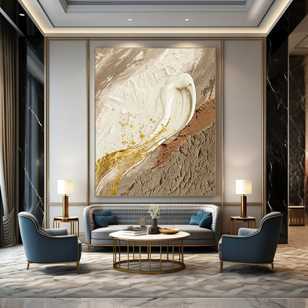 Gold - Accented Abstract Art for Luxury Penthouse & Glamorous Event Space DLZ2187