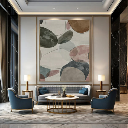 Colorful Stone - Shaped Abstract Art for Coastal Café & Home Kitchen DLZ1164