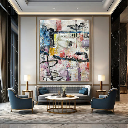 Color - Clash Abstract Art for Artist Studio & Trendy Bar Lounge DLZ1275