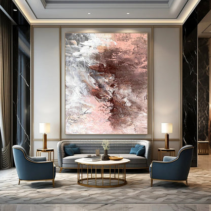 Pink - Brown Abstract Art for Feminine - Themed Fashion Boutique Fitting Rooms DLZ0043