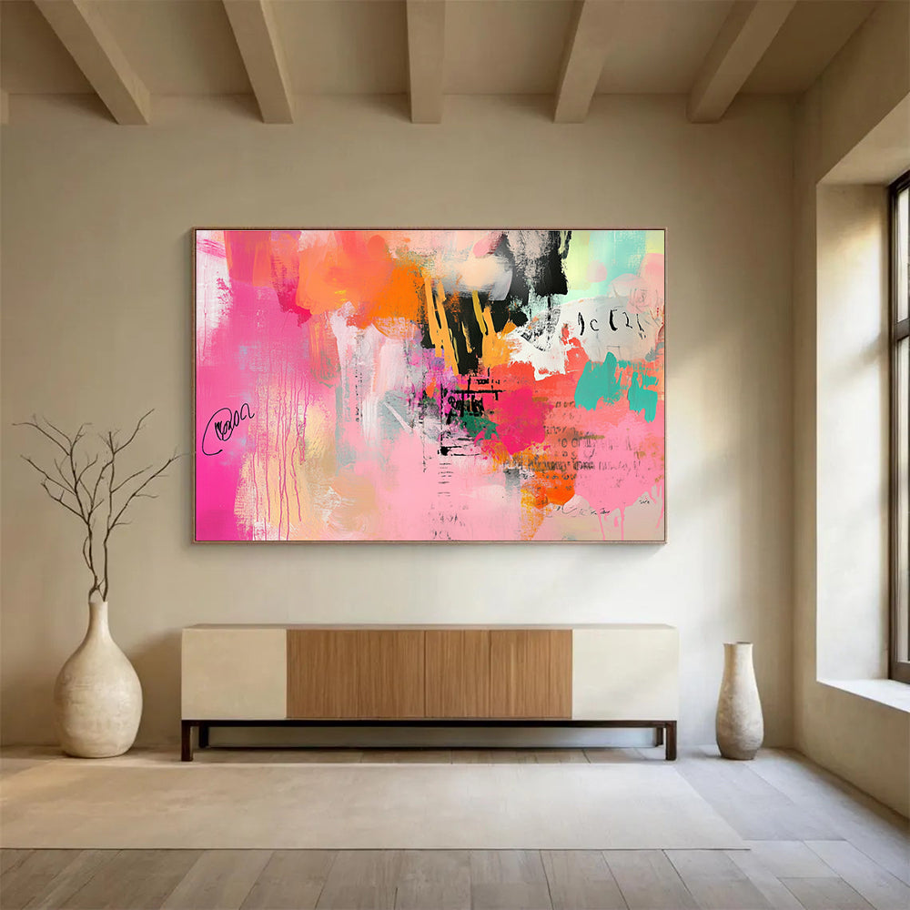 Pink Abstract Fusion Art for Chic Boutique & Trendy Art Gallery SC309