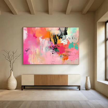 Pink Abstract Fusion Art for Chic Boutique & Trendy Art Gallery SC309