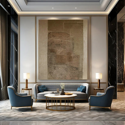 Textured Brown Abstract Art for Industrial Loft Study & Earth - Tone Art Gallery DLZ0832