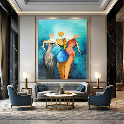 Abstract Figure Art for Women's Wellness Studio Waiting Areas DLZ0036