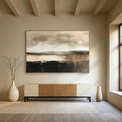 Brown - Toned Abstract Landscape Art for Rustic Lodge & Earth - Toned Bedroom SC067